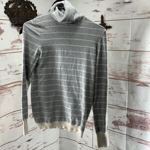 Gap Gray Striped Turtle Neck Sweater Womens S